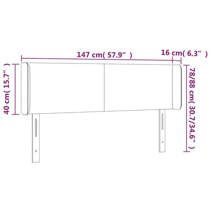 Testiera a LED Nera 147x16x78/88 cm in Tessuto - homemem39