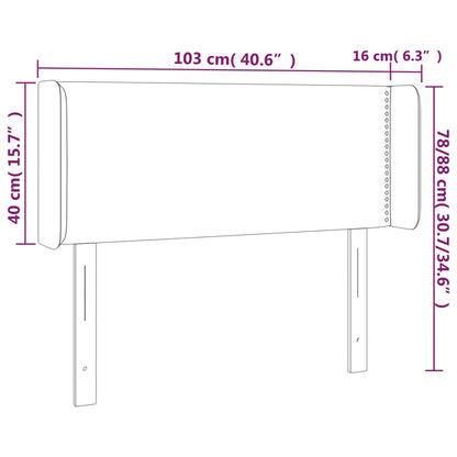 Testiera a LED Marrone Scuro 103x16x78/88 cm in Tessuto - homemem39