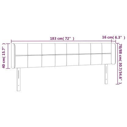 Testiera a LED Marrone Scuro 183x16x78/88 cm in Tessuto - homemem39