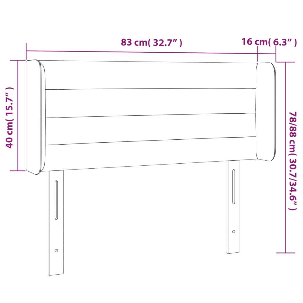 Testiera a LED Marrone Scuro 83x16x78/88 cm in Tessuto - homemem39