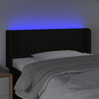 Testiera a LED Nera 83x16x78/88 cm in Tessuto - homemem39