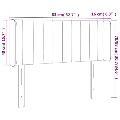 Testiera a LED Marrone Scuro 83x16x78/88 cm in Tessuto