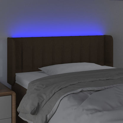 Testiera a LED Marrone Scuro 93x16x78/88 cm in Tessuto - homemem39