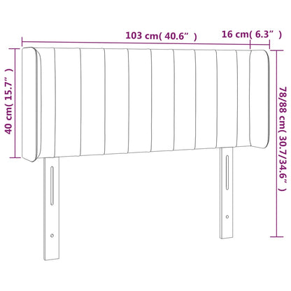 Testiera a LED Marrone Scuro 103x16x78/88 cm in Tessuto - homemem39