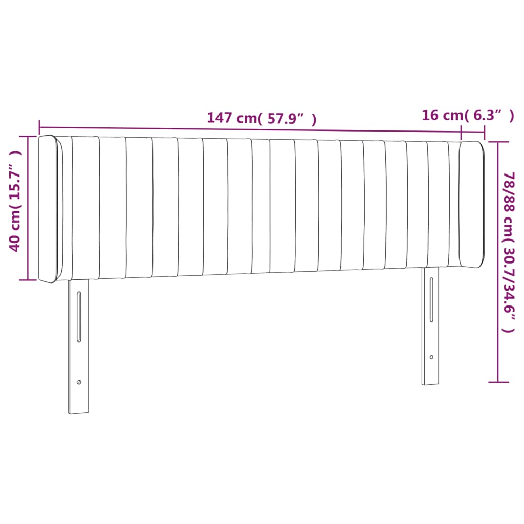 Testiera a LED Marrone Scuro 147x16x78/88 cm in Tessuto - homemem39