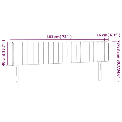 Testiera a LED Marrone Scuro 183x16x78/88 cm in Tessuto - homemem39