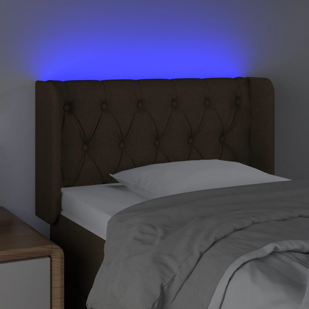 Testiera a LED Nera 83x16x78/88 cm in Tessuto - homemem39