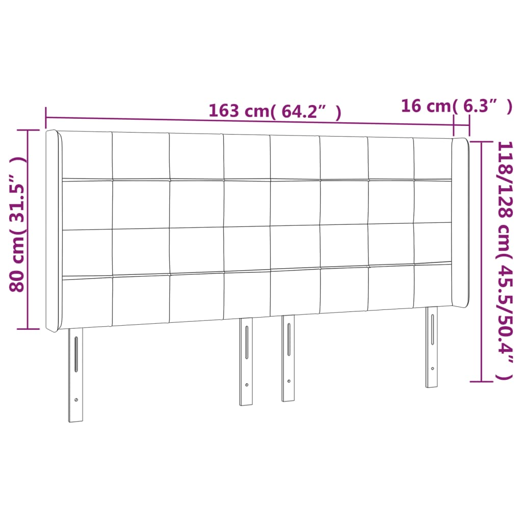 Testiera a LED Verde Scuro 163x16x118/128 cm in Velluto - homemem39