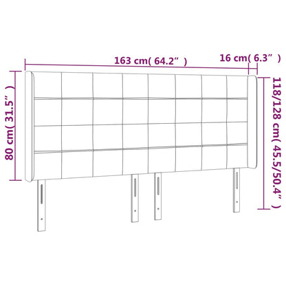 Testiera a LED Verde Scuro 163x16x118/128 cm in Velluto - homemem39