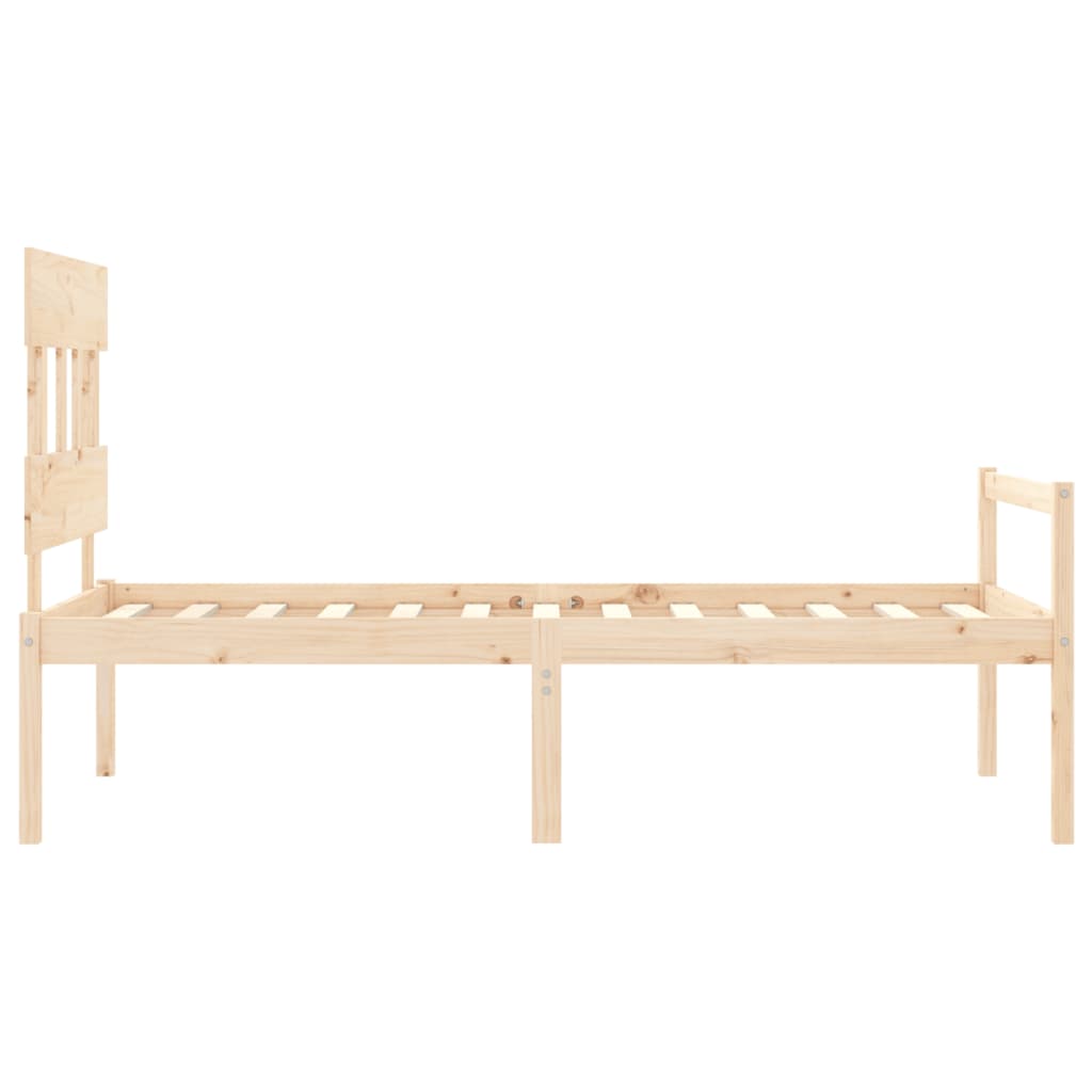 Letto per Anziani con Testiera 100x200 cm in Legno Massello