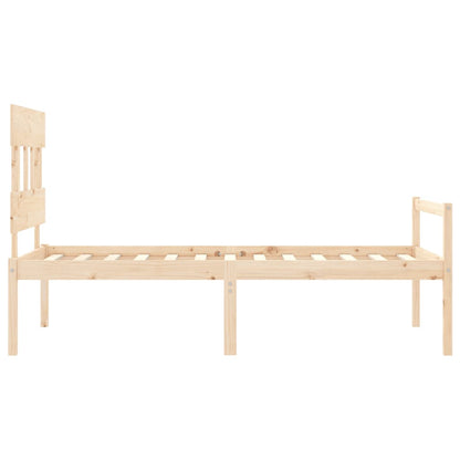 Letto per Anziani con Testiera 100x200 cm in Legno Massello