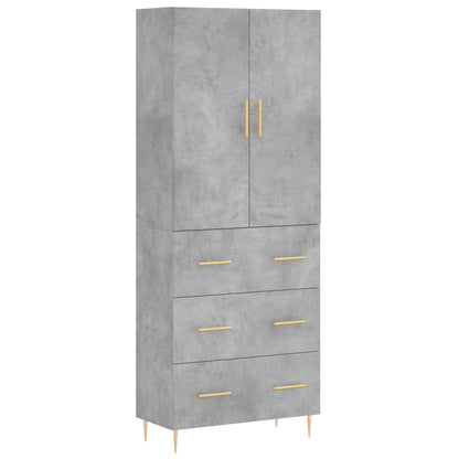 Credenza Grigio Cemento 69,5x34x180 cm in Legno Multistrato - homemem39