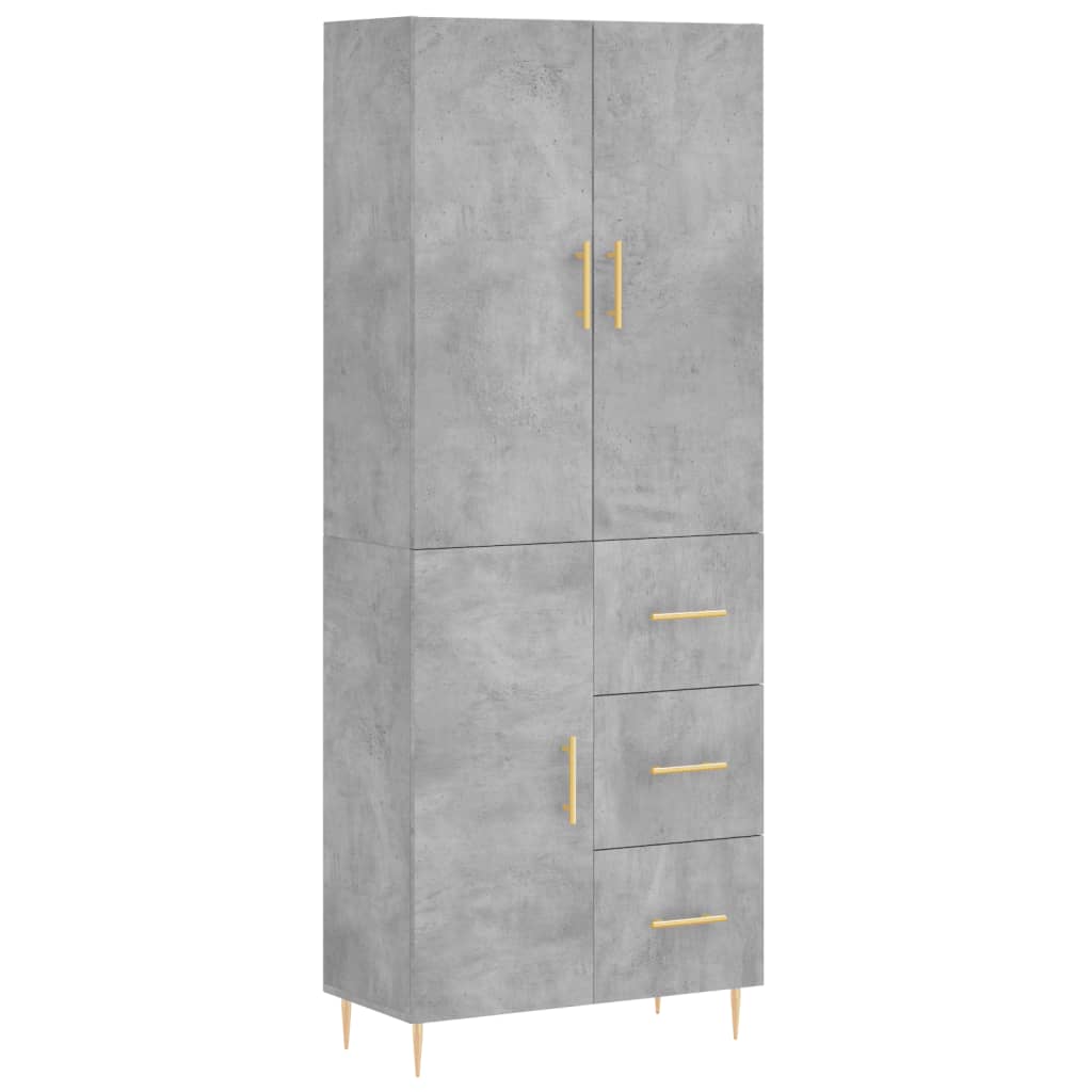 Credenza Grigio Cemento 69,5x34x180 cm in Legno Multistrato - homemem39