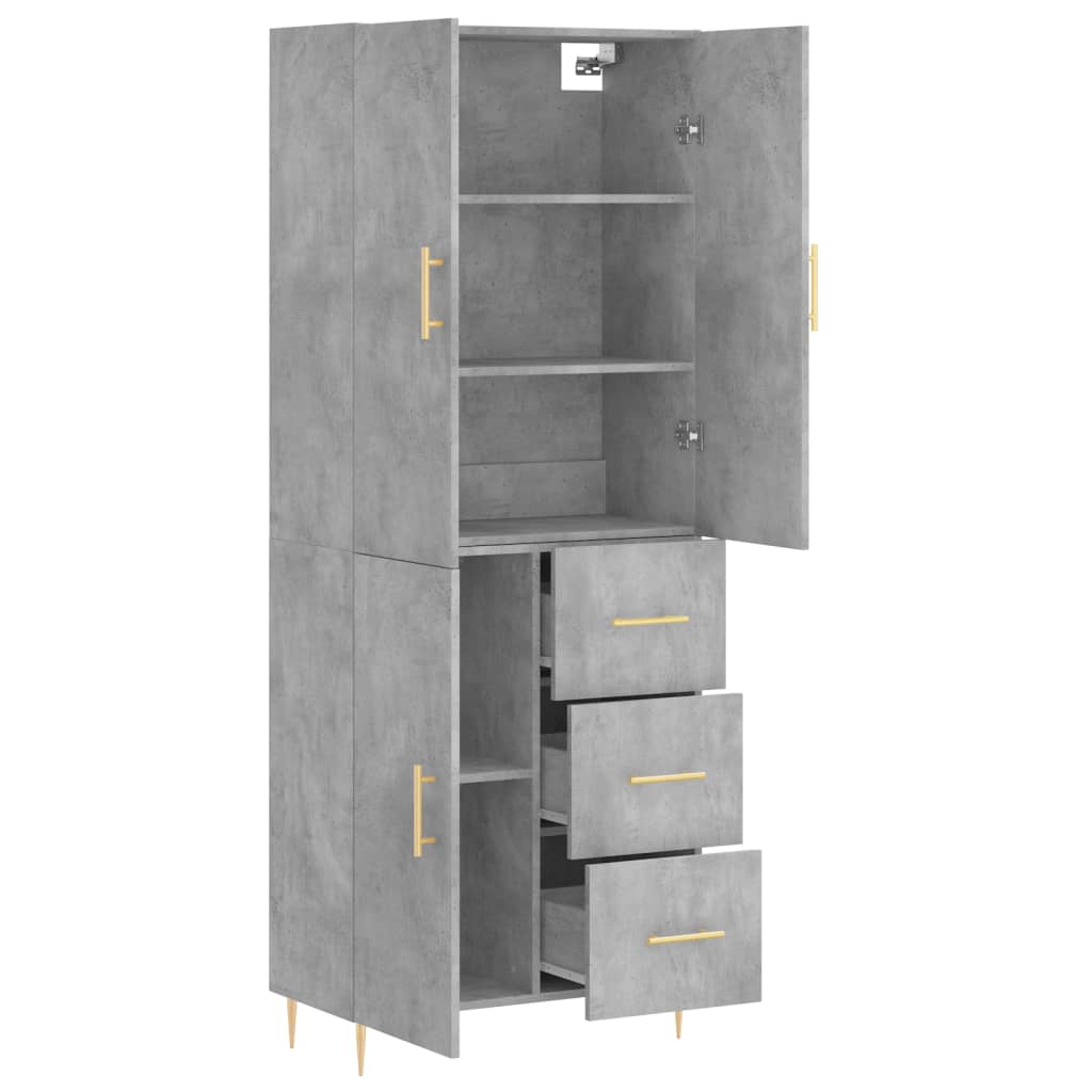 Credenza Grigio Cemento 69,5x34x180 cm in Legno Multistrato - homemem39