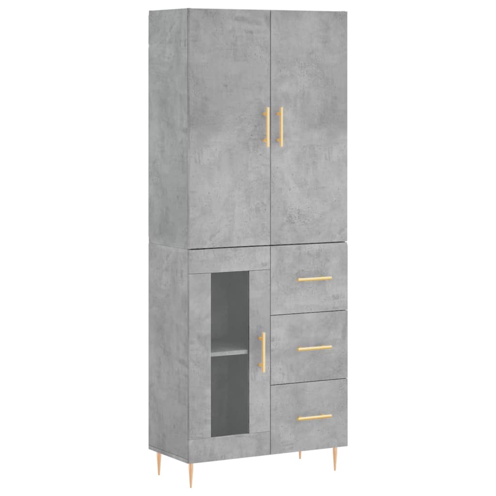 Credenza Grigio Cemento 69,5x34x180 cm in Legno Multistrato - homemem39