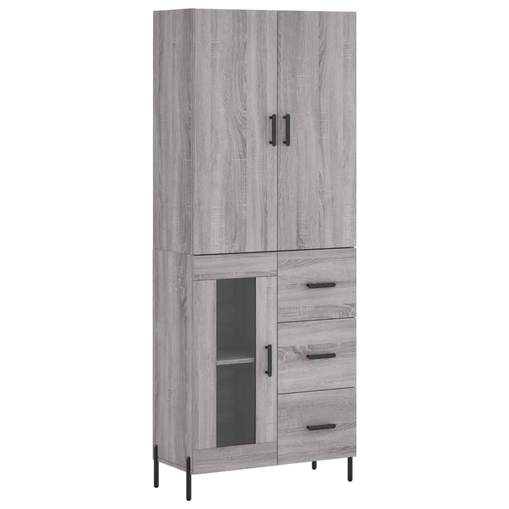 Credenza Grigio Sonoma 69,5x34x180 cm in Legno Multistrato - homemem39