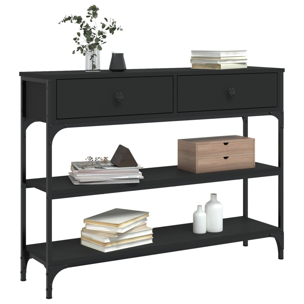 Tavolino Consolle Nero 100x25x75 cm in Legno Multistrato - homemem39