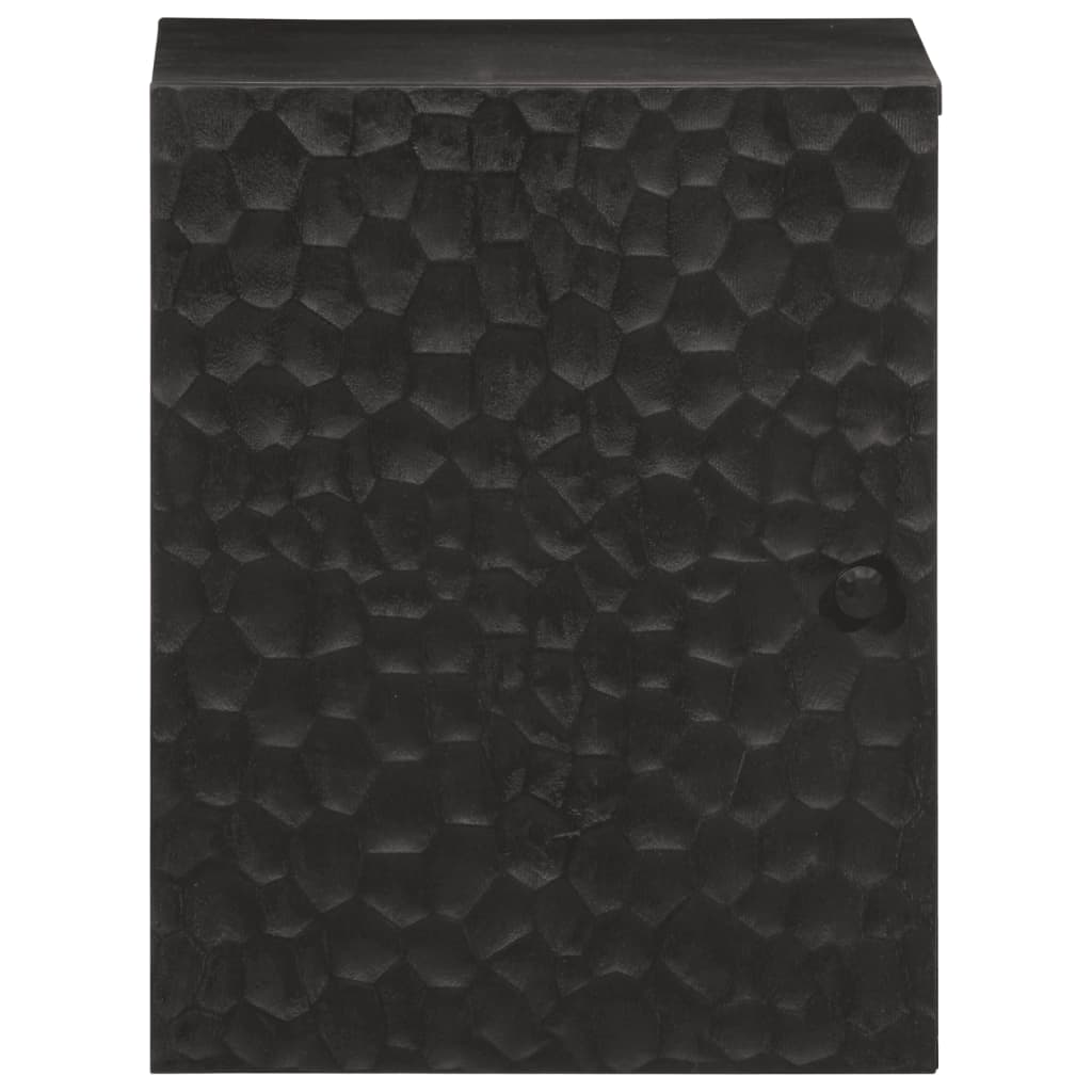 Mobile da Bagno a Parete Nero 38x33x48 cm Legno Massello Mango - homemem39