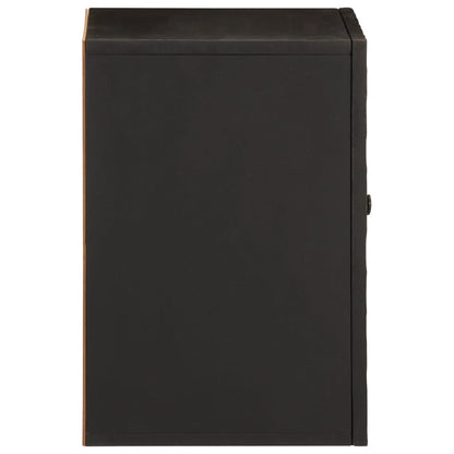 Mobile da Bagno a Parete Nero 38x33x48 cm Legno Massello Mango - homemem39