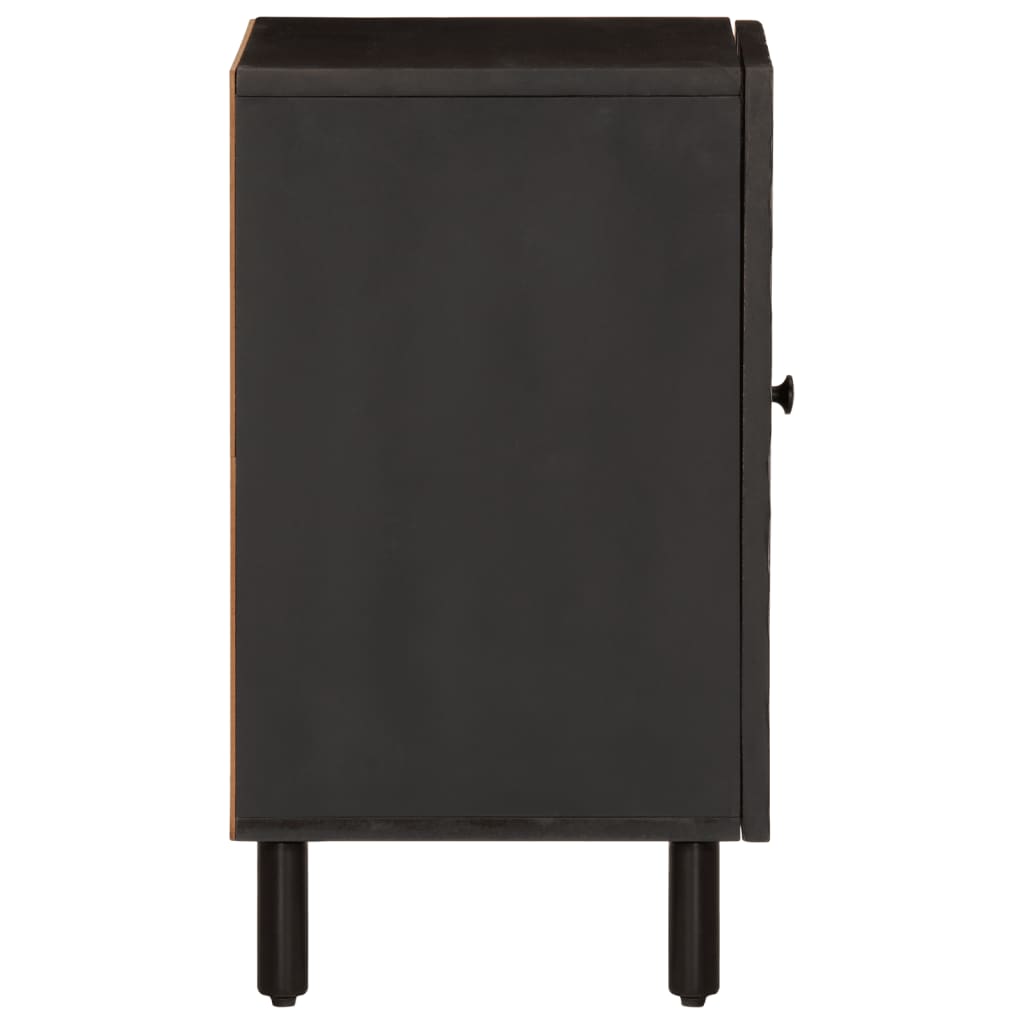 Mobile da Bagno Nero 38x33x58 cm in Legno Massello di Mango - homemem39