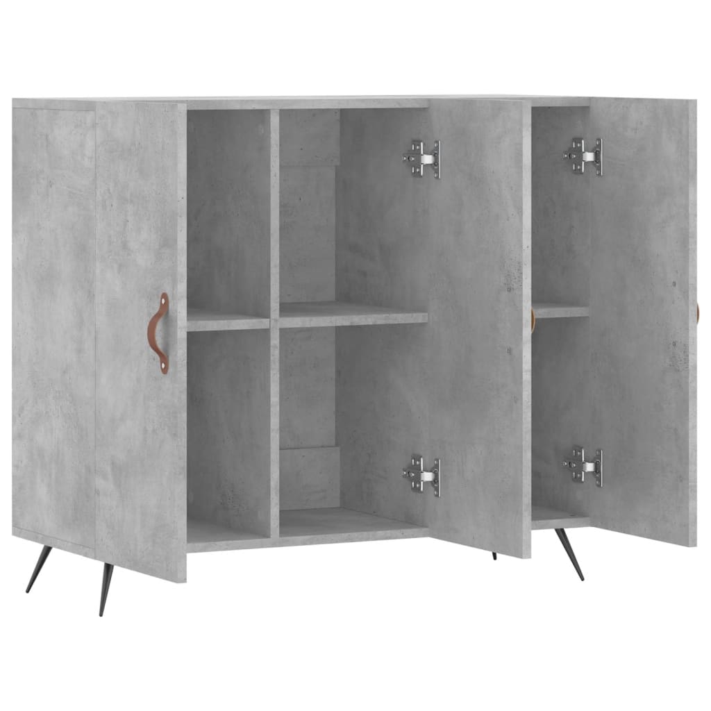 Credenza Grigio Cemento 90x34x80 cm in Legno Multistrato