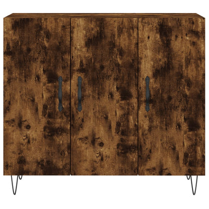 Credenza Rovere Fumo 90x34x80 cm in Legno Multistrato