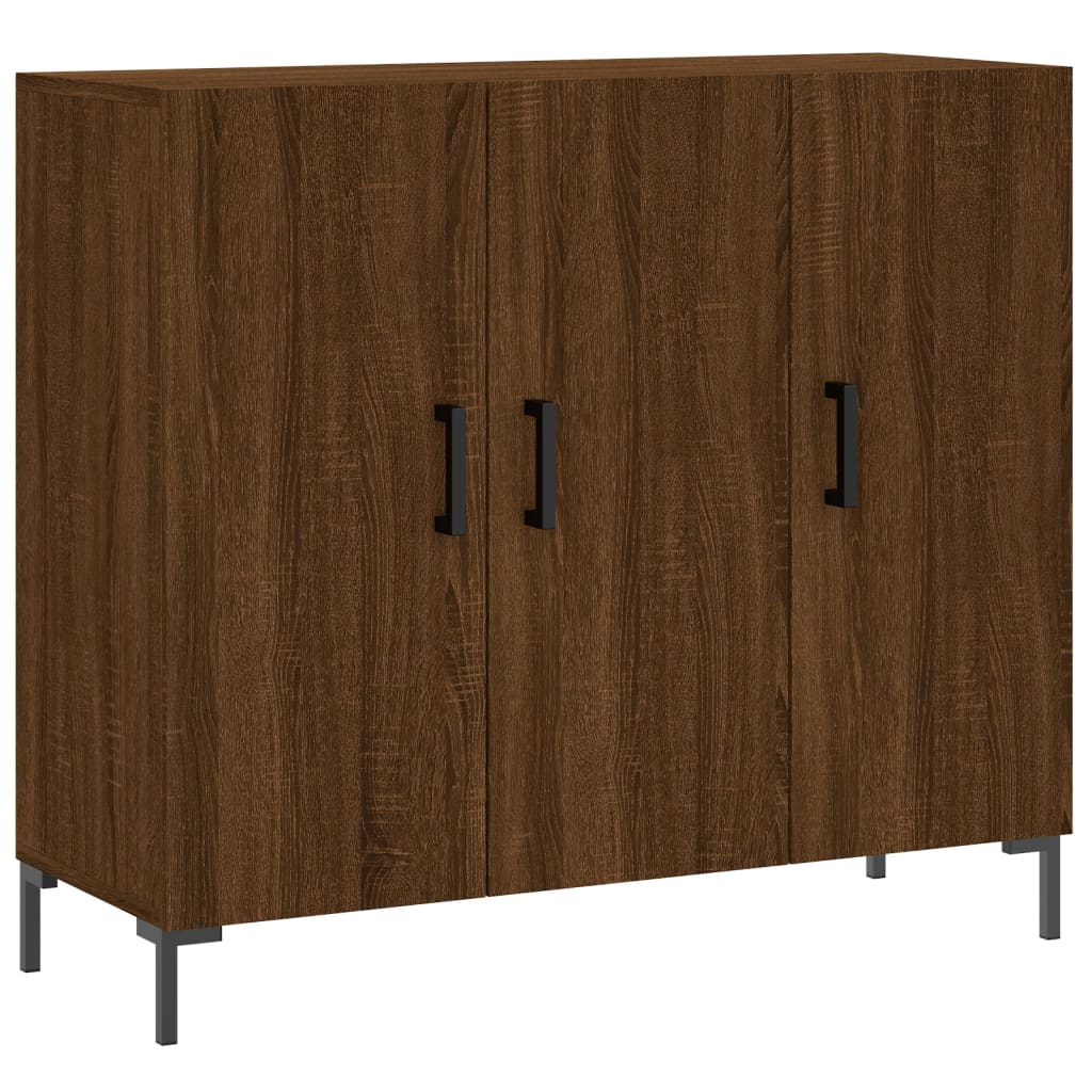 Credenza Rovere Marrone 90x34x80 cm in Legno Multistrato