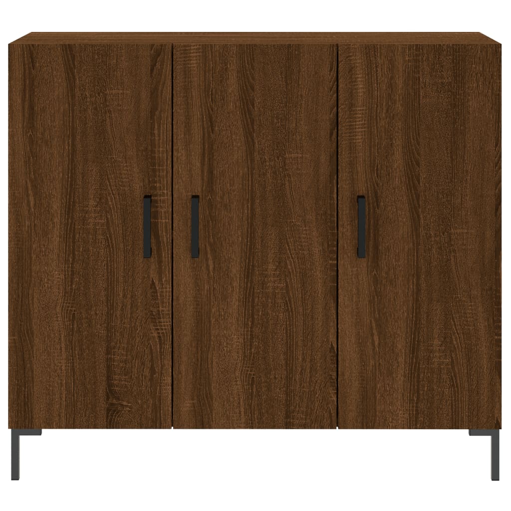 Credenza Rovere Marrone 90x34x80 cm in Legno Multistrato