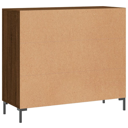 Credenza Rovere Marrone 90x34x80 cm in Legno Multistrato