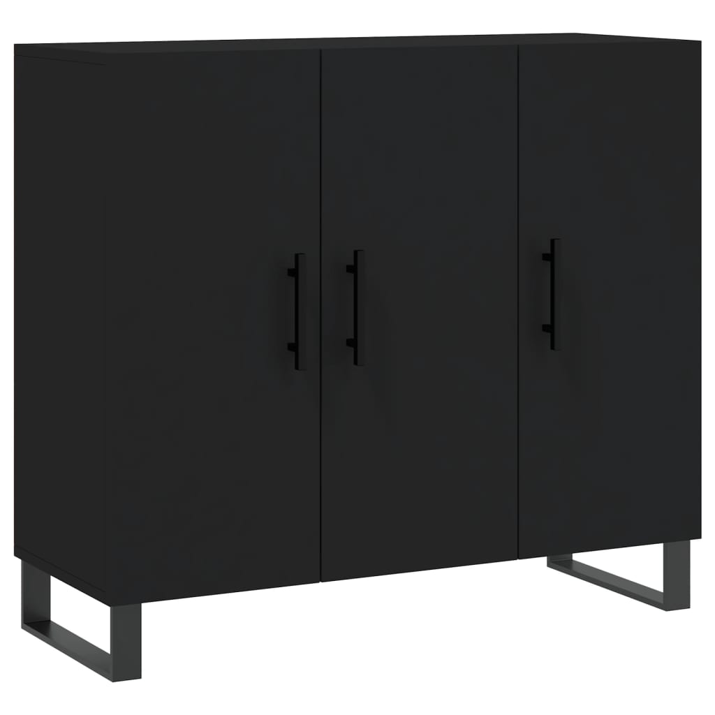 Credenza Nera 90x34x80 cm in Legno Multistrato - homemem39