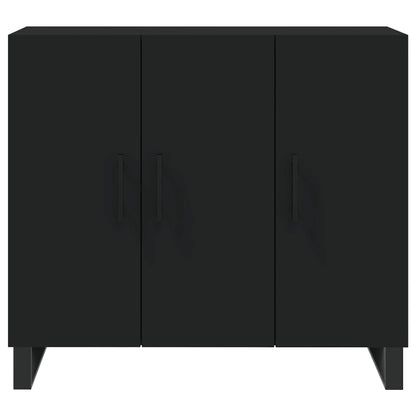 Credenza Nera 90x34x80 cm in Legno Multistrato - homemem39