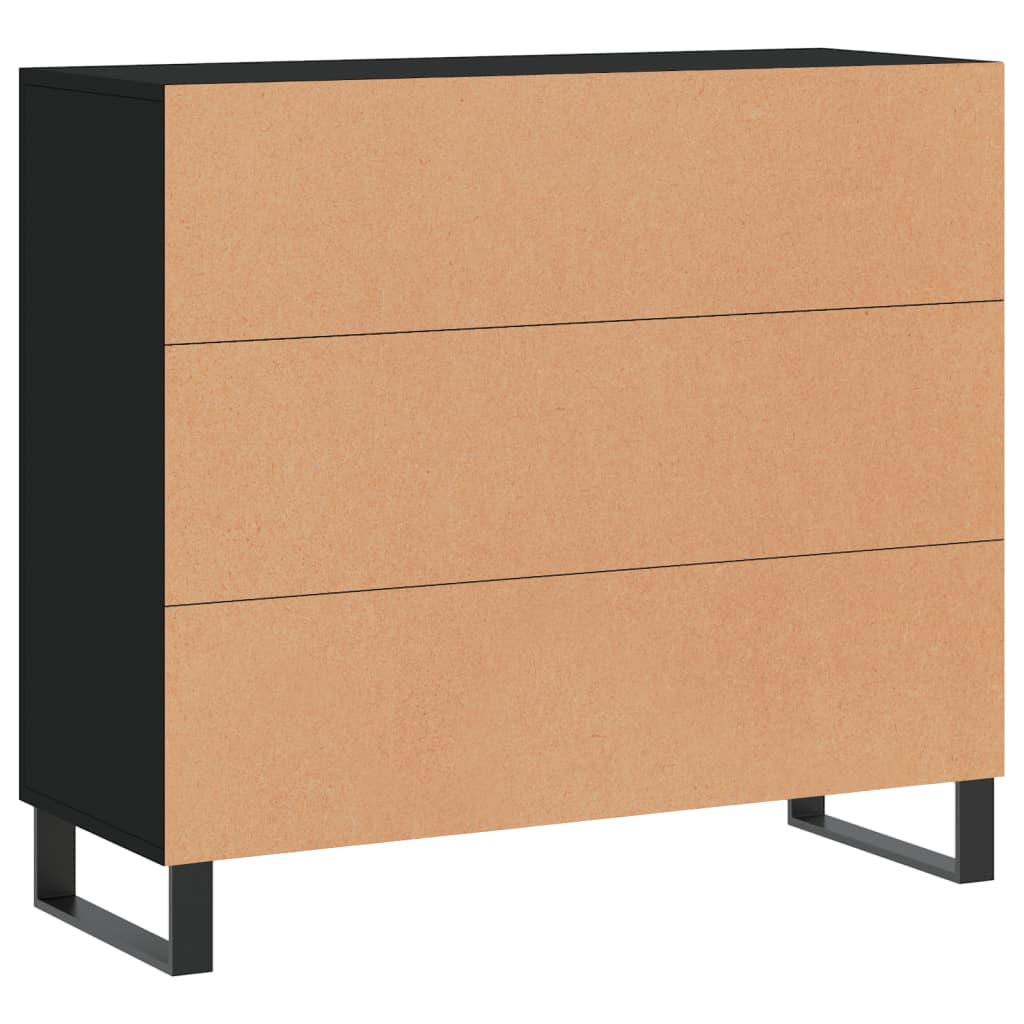 Credenza Nera 90x34x80 cm in Legno Multistrato - homemem39