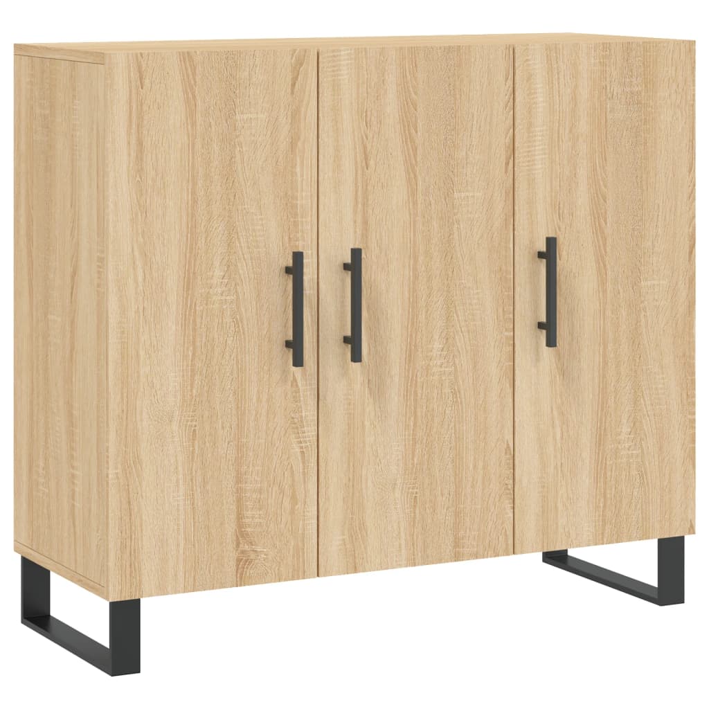 Credenza Rovere Sonoma 90x34x80 cm in Legno Multistrato - homemem39