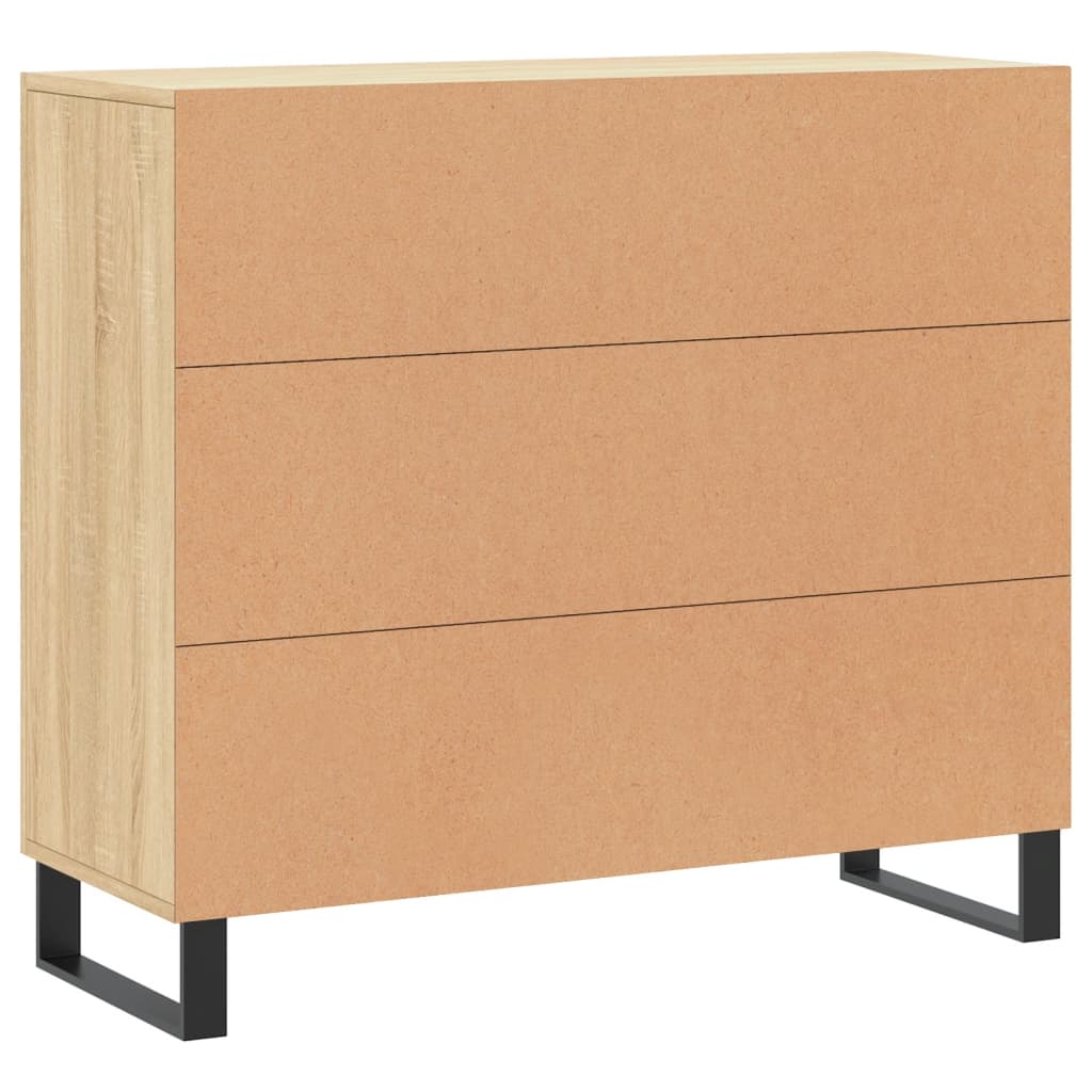 Credenza Rovere Sonoma 90x34x80 cm in Legno Multistrato - homemem39