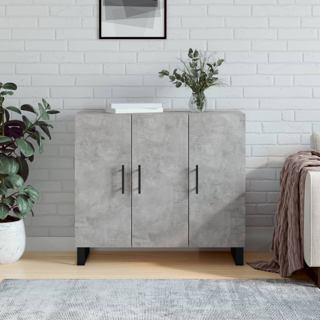 Credenza Grigio Cemento 90x34x80 cm in Legno Multistrato - homemem39