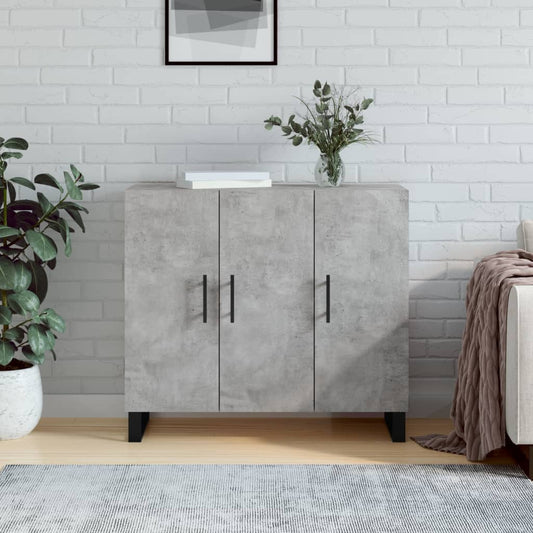 Credenza Grigio Cemento 90x34x80 cm in Legno Multistrato