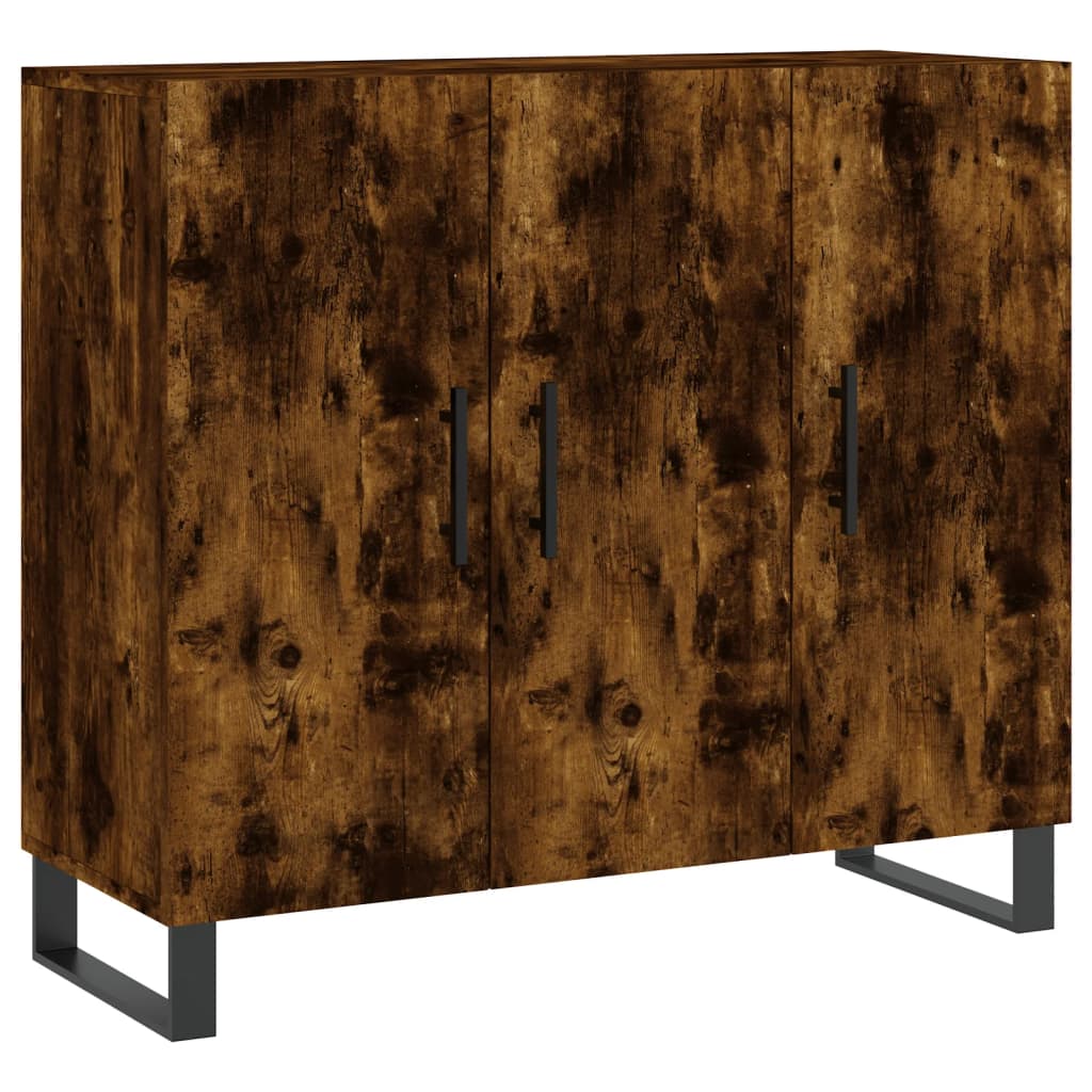 Credenza Rovere Fumo 90x34x80 cm in Legno Multistrato - homemem39