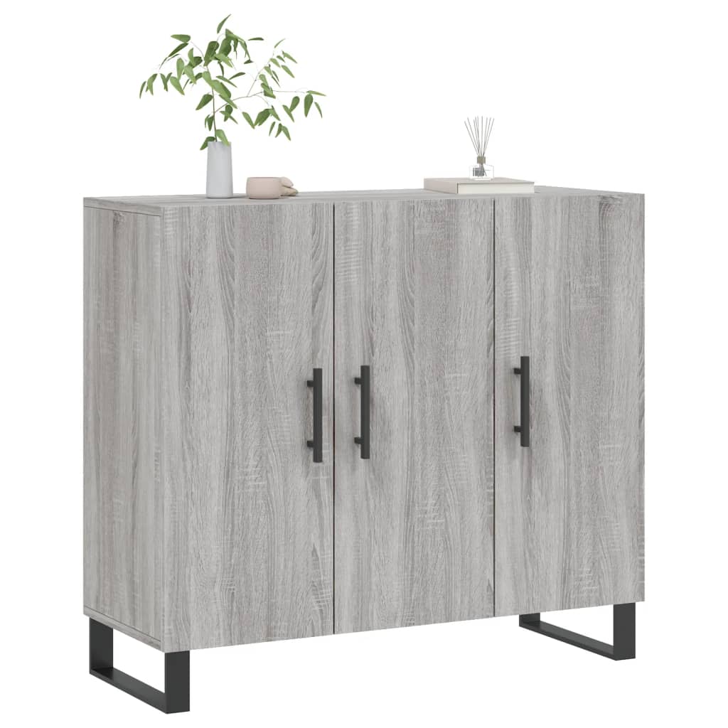 Credenza Grigio Sonoma 90x34x80 cm in Legno Multistrato - homemem39