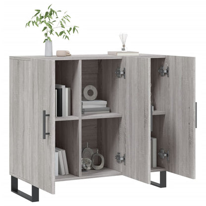 Credenza Grigio Sonoma 90x34x80 cm in Legno Multistrato - homemem39