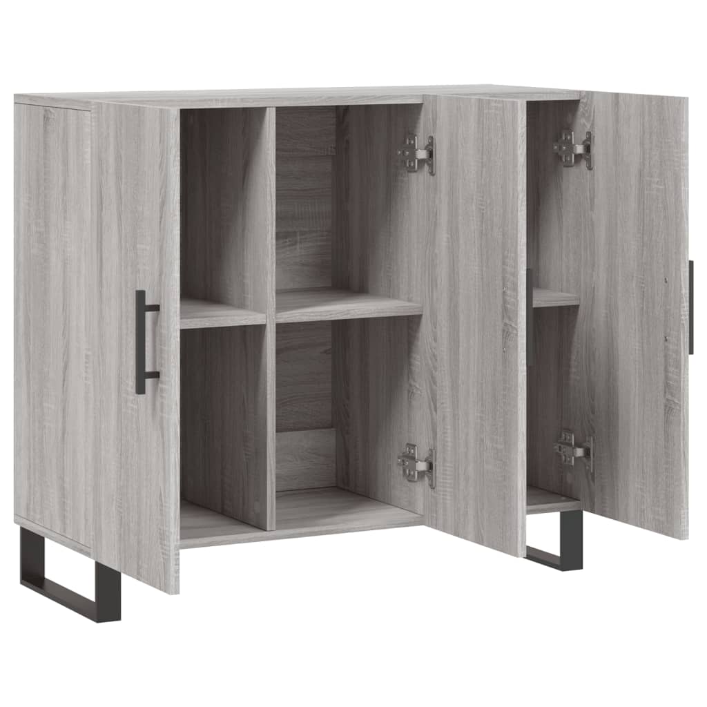 Credenza Grigio Sonoma 90x34x80 cm in Legno Multistrato - homemem39