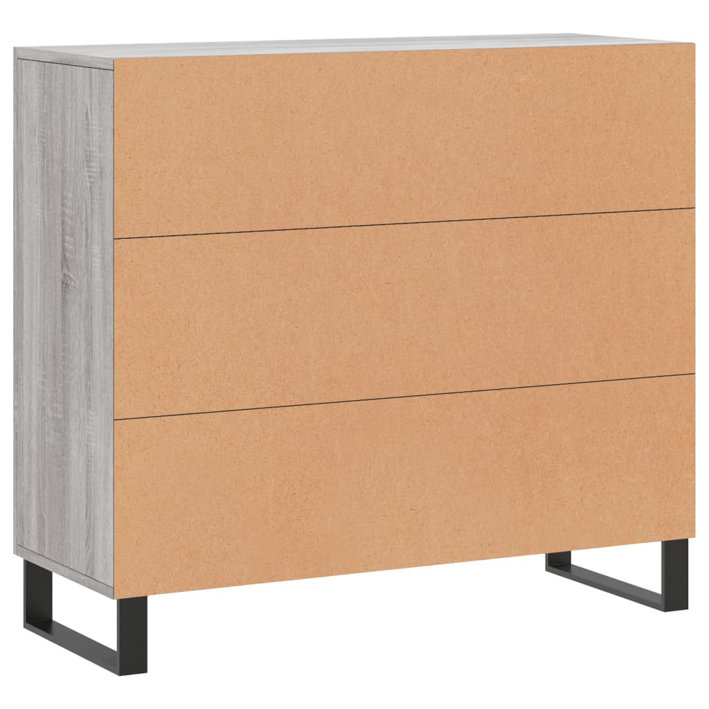 Credenza Grigio Sonoma 90x34x80 cm in Legno Multistrato - homemem39