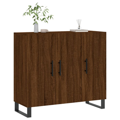 Credenza Rovere Marrone 90x34x80 cm in Legno Multistrato - homemem39