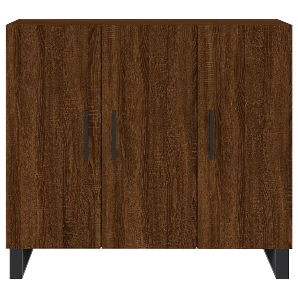 Credenza Rovere Marrone 90x34x80 cm in Legno Multistrato - homemem39