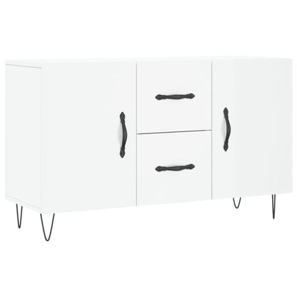 Credenza Bianco Lucido 100x36x60 cm in Legno Multistrato