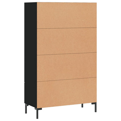 Credenza Nera 69,5x31x115 cm in Legno Multistrato