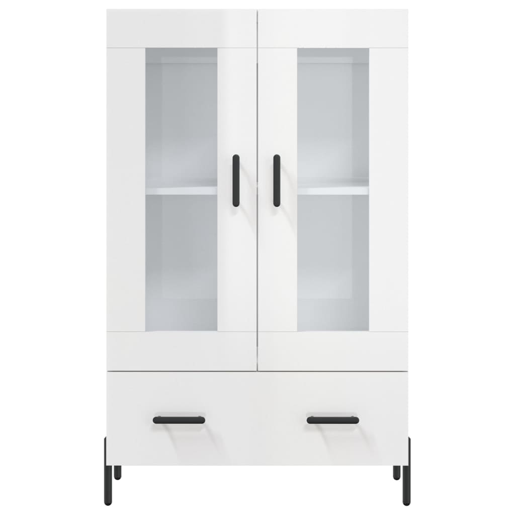 Credenza Bianco Lucido 69,5x31x115 cm in Legno Multistrato - homemem39