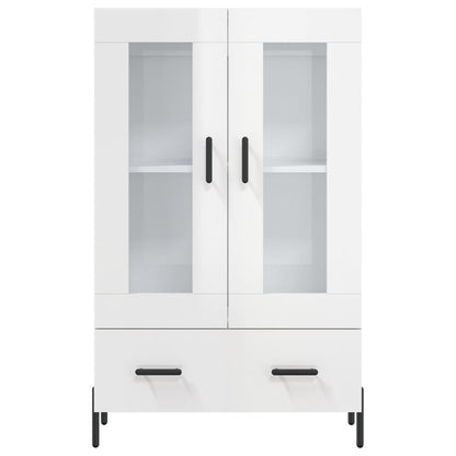 Credenza Bianco Lucido 69,5x31x115 cm in Legno Multistrato