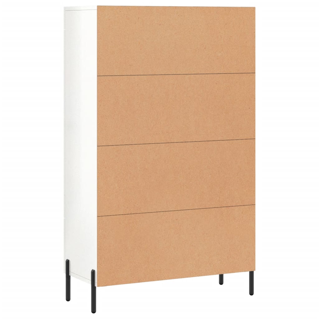 Credenza Bianco Lucido 69,5x31x115 cm in Legno Multistrato - homemem39