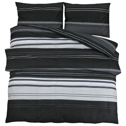 Set Copripiumino Nero e Bianco 155x220 cm in Cotone - homemem39