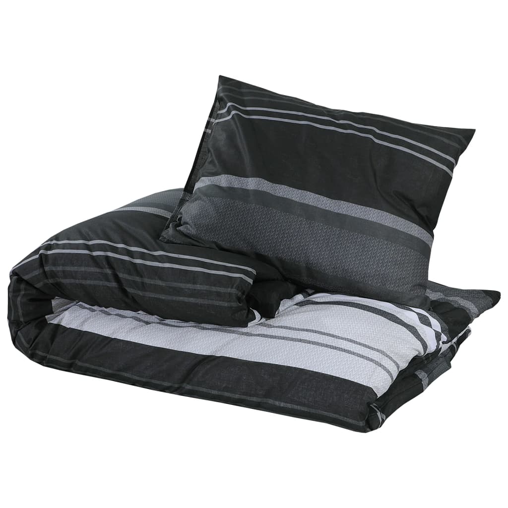 Set Copripiumino Nero e Bianco 155x220 cm in Cotone - homemem39